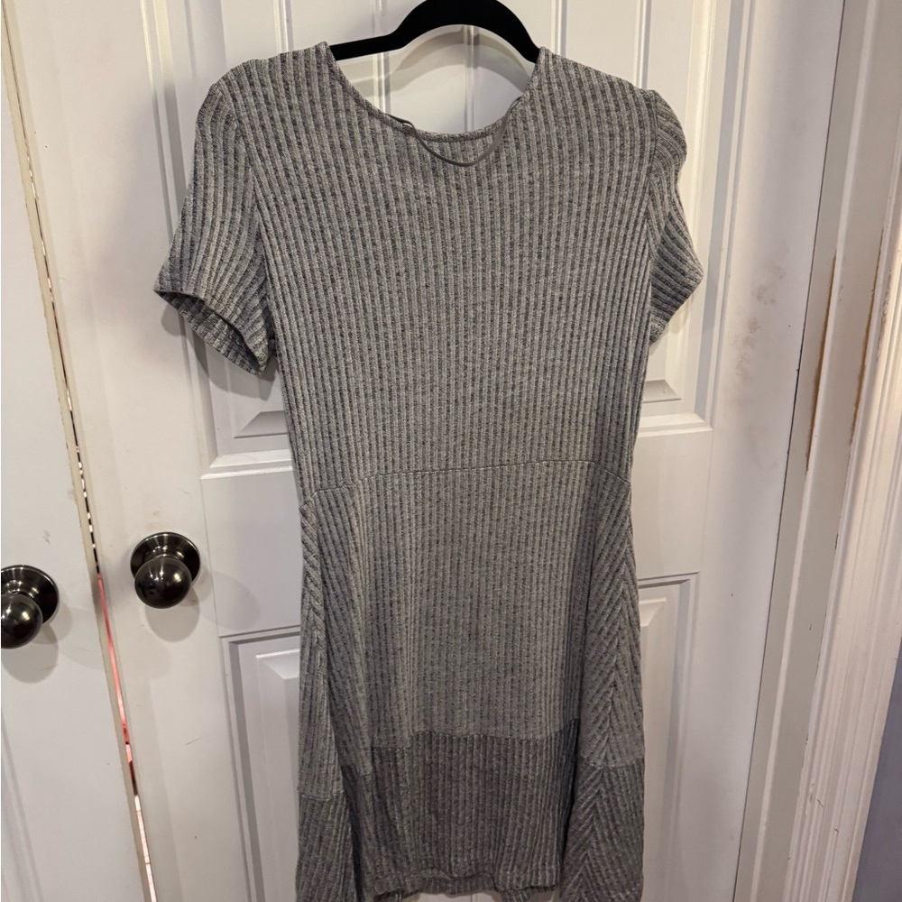 GAP Gray Ribbed Mini Dress